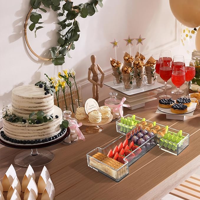 11" Acrylic Letter Charcuterie Tray, Charcuterie Letters Fillable Box for Food, Reusable Serving Cake Candy Dish Display Tray for Birthday Anniversary Party Decoration (Letter T)