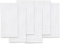 Solino Home White Linen Napkins Set of 6-100% Pure Linen Hemstitch Dinner Napkins 20 x 20 Inch for Winter, Valentines, Spring, Easter - Classic Hemstitch
