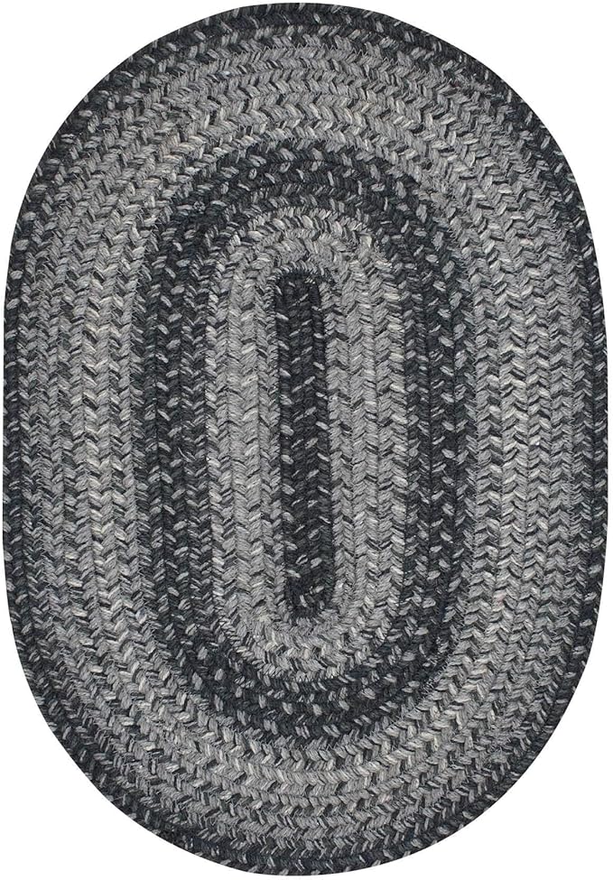 Homespice Flint Hill Jute Braided Placemats, Warm Primitive Decor, Set of 4, Grey 13x19 Oval Table Mats - Vibrant Colors, Durable, Easy to Clean and Protects Furniture