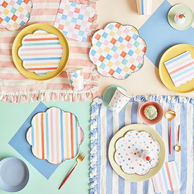 Meri Meri Colorful Pattern Side Plates (Pack of 8)