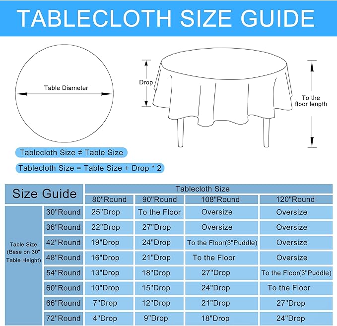 Hiasan 120 Inch Round Linen Tablecloth - Wrinkle and Stain Resistant Washable Polyester Fabric Table Cloth for Dining Room Kitchen Party, Stone
