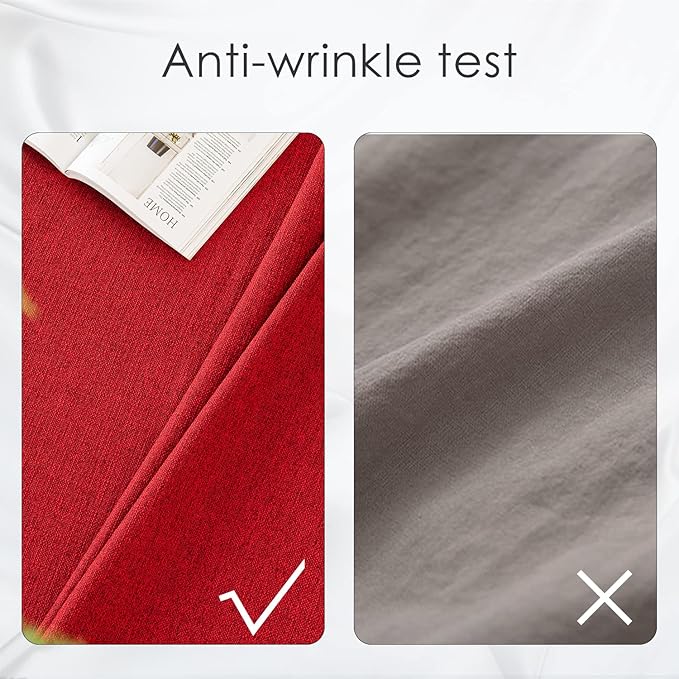 BALCONY & FALCON Round Tablecloth Washable Wrinkle Resistant and Water Proof Table Cloth Decorative Linen Fabric Tablecloths for Valentines Day Dining Kitchen Wedding Outdoor Use(Buby Red, 107" Round)