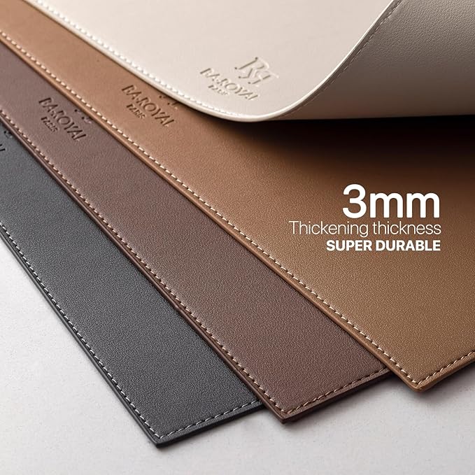 Faux Leather Placemats Set of 12 Vinyl Washable Wipeable Table Mats for Kitchen Dining Table Heat Resistant Waterproof Modern Indoor/Outdoor Placemats Non-Slip Easy Clean Place Mats (Black)