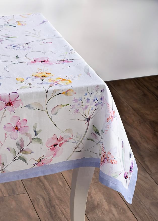 Maison d' Hermine Table Cloth Rectangle Table 100% Cotton 70 x 120 Inches Tablecloth Reusable Decorative for Dining Room Farmhouse Home Valentines Day Decorations Spring Summer - Summer Floral