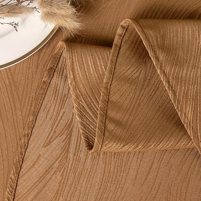 maxmill Fall Round Tablecloth Swirl Design Spillproof Wrinkle Free Heavy Weight Soft Table Cloth Decorative Fabric Tabletop for Harvest Celebration Thanksgiving Dinner Round 90 Inch, Fall Leaf