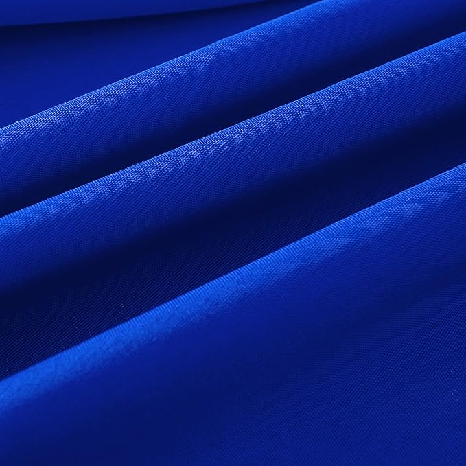 2-Pack Round 120-inch Royal Blue Table Cloths, Solid Stain and Wrinkle Resistant Circular Tablecloth, Premium Plain Weave Polyester Fabric Table Linen Covers for Hotel, Banquet