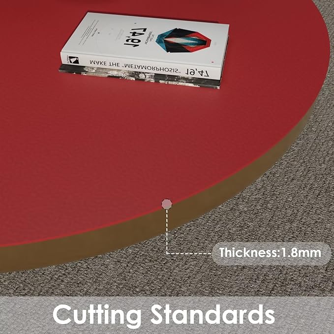 Round Table Cover Protector - Can Be Used On Both Sides Waterproof and Easy to Clean Good Flatness Used for Dining Table(Black+Wine Red Dia.41Inch)