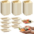 400 Pack Disposable Square Palm Leaf Bowls, Heavy Duty Serving Dishes, Natural Friendly Alternative to Paper or Bamboo Tableware for Parties, Weddings, BBQ & Catering, 4.3inches