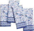 Maison d' Hermine Cloth Napkins Set of 4 100% Cotton Everyday Reusable Square Napkins Cloth Washable Dinner Party Wedding Restaurant Valentines Day Decorations Spring/Summer (Dutch Base, 18" x 18")