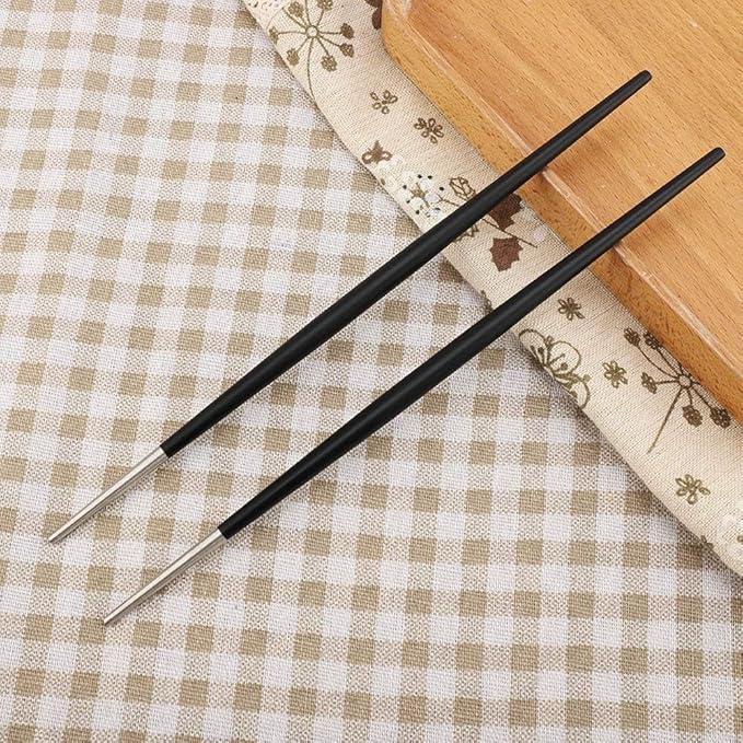 5 Pairs 304 Stainless Steel Chopstick Japanese Sushi Chopsticks Tableware Set Korean Chopsticks Set |Silver Black| chopstick sushi