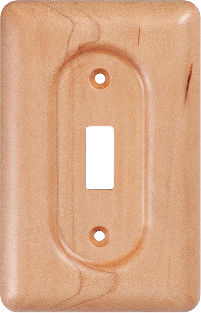 Vintage Rocker Switch Cover Plate - Maple Wood Light Switch Cover For Classic Decor