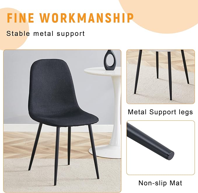 Round Dining Table Set for 4｜42"-54" Extendable Dining Room Table Set｜Wooden Kitchen Table with 4 Chairs｜Mid Century Modern Dinner Table Set with Cross Legs｜Easy Assembly｜Space Saving