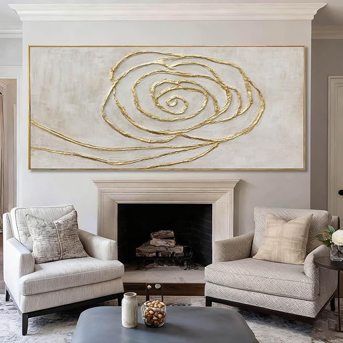 XIANSHOU Minimalist Wall Art Gold Line Wall Decor Vintage Poster 32"x70" Decorative Pictures for Dining Room Area Artwork for Office