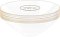 [16 OZ 40 Count] Clear Plastic Organic Design Party Soup bowls With Gold Rim Premium heavyweight Elegant Disposable Tableware Dishes