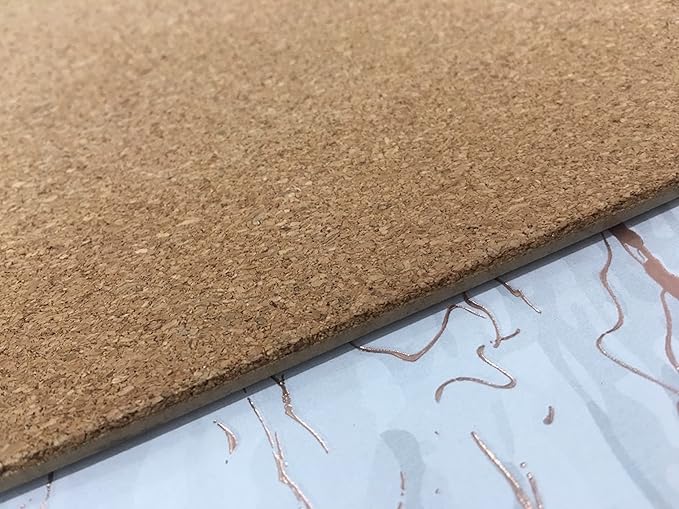 Dainty Home Rose Gold Marble Oval Cork Placemats - Heat Resistant, Non-Slip, Easy Clean for Elegant Dining - 12"x18" Set of 2 - Perfect for Stylish, Modern Homes