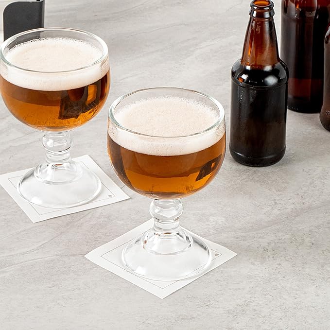 Restaurantware-Vetri 18 Ounce Schooner Beer Glasses, 6 Stemmed Shrimp Cocktail Glasses - No Lead, Dishwashable, Clear Glass Goblets, Suitable For Coronitas, Margaritas, Tequila, Or Whiskey Sour