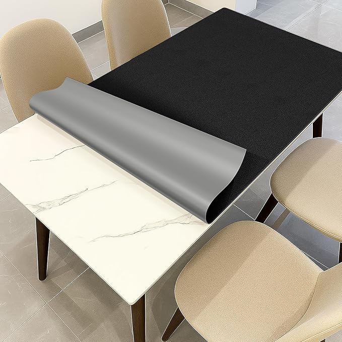 Warmstar Leather Table Cover 14 x78 Inch, 1.8MM Thick PVC Table Protector Waterproof, Desk Cover Protector Non-Slip Table Pad for Kitchen, Dresser, Gaming Desk,Dining Room Table