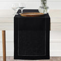 D'Moksha Homes Linen Black Table Runner 48 Inches - Classic Hemstitch, 100% Pure Linen Coffee Table Runner 14 x 48 Inch Ideal for Dresser Tables - Spring, Easter