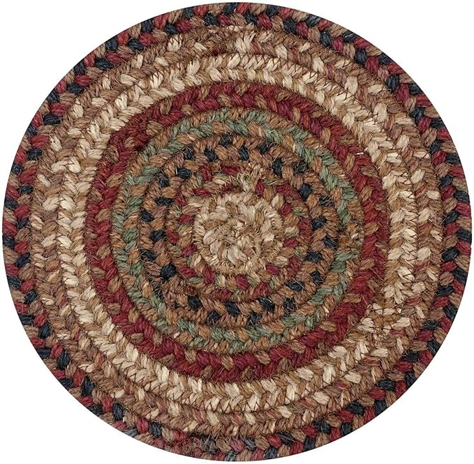 Homespice Gingerbread Jute Braided Kitchen Trivets for Hot Dishes, Warm Country Decor, Set of 6, Brown 8" Round Heat Resistant Mats - Rich Colors, Easy to Clean, Durable and Protects Furniture