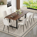 Extendable Dining Table Set for 8, 55"–71" Modern Wood Kitchen Table with 8 Upholstered Chairs, Space-Saving for Living Room Apartment, Sturdy & Comfortable, Easy Assembly