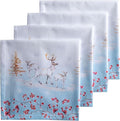 Maison d' Hermine Cloth Napkins Set of 4 100% Cotton for Thanksgiving Christmas Decorations Everyday Reusable Square Fall Napkins Cloth Washable Dinner Party (Fairy Tale Forest, 20"x20")