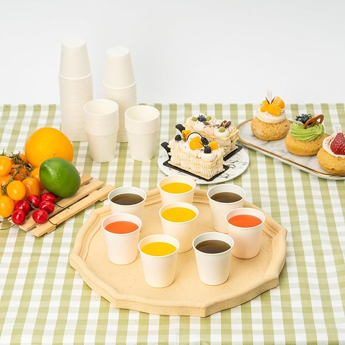 RACETOP 200 Pack 3 oz Disposable Paper Cups 3 oz, Disposable Bathroom Paper Cups, To Go Cup Ideal for Bathroom