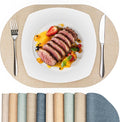 Oval Placemats for Dining Table Set of 2, Washable Leather Table Mats, Waterproof Heat-Resistant Non-Slip Kitchen Placemats, Simple Style Oval Design
