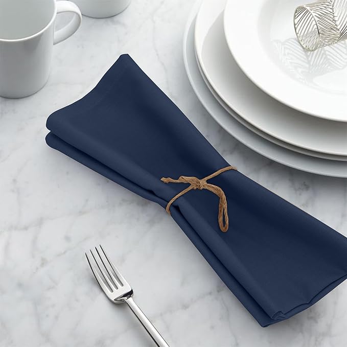 Ruvanti Cloth Napkins Set of 12, 18x18 Inches, 100% Cotton, Washable, Soft & Absorbent, Perfect for Wedding, Christmas, ‎Thanksgiving Dinners - Pageant Blue