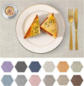 Faux Leather Placemats Set of 6 Washable PU Table mats for Kitchen Table - Heat Resistant, Waterproof, Easy Clean, Anti Slip 11.8" x 17" (Beige-6 Pack)