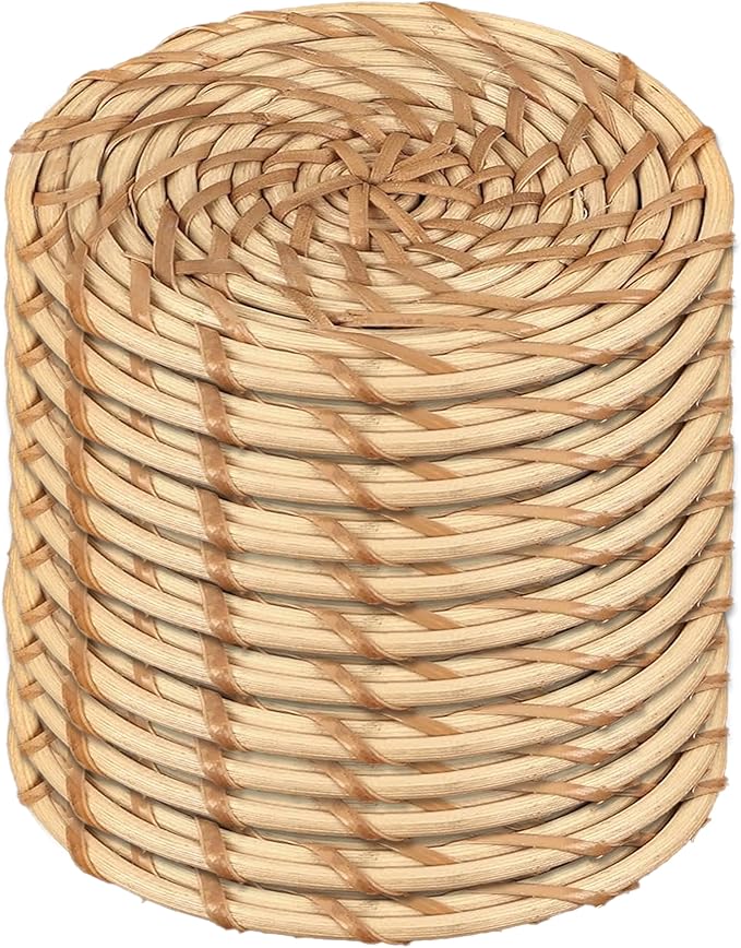 ALPHA Living HOME Handmade Cane Bar Coaster Set of 12-4 Inch Round Woven Natural Brown Drink Mats for Table, Coffee Mug, Glass - Rustic Rattan for Home, Bar, Kitchen Décor