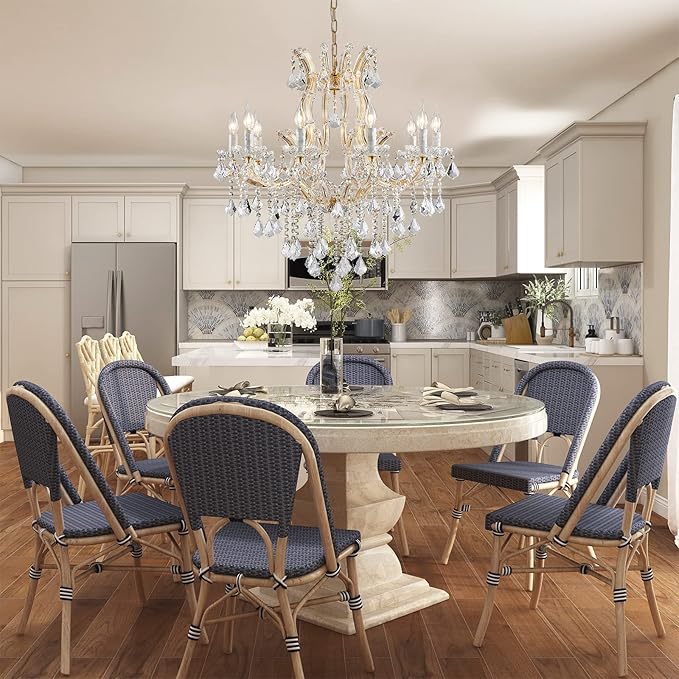 Modern Gold Crystal Chandelier Lighting - Luxury Maria Theresa Chandeliers for Dining Room, Kitchen Island, Living Room, Bedroom, 10 Lights…