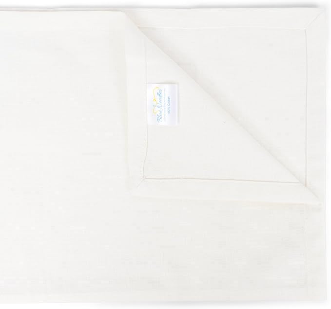 Blue Needles Solid Cloth Napkins Set of 12 Cream 100% Cotton Dinner Napkins 18x18 inches - Soft, Reusable, Absorbent & Washable Linen, Ideal for Wedding Events, Parties & Everyday Use