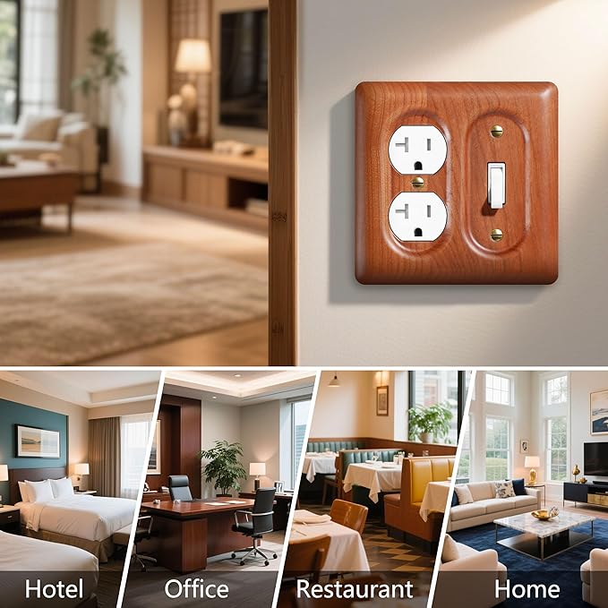 Wooden Light Switch Cover Plate Decorative Wall Plate Switch Plate Outlet Cover