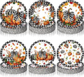 60 Pcs 7 Inch Fall Pumpkin Paper Plates Thanksgiving Black Buffalo Plaid Plates Decorations Orange Pumpkin Leaves Tableware for Thanksgiving Autumn Harvest Birthday Farmhouse Party Supplies
