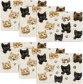 Cat Placemats Set of 6, Cute Black Cats Table Mats, Animal Washable Place Mats for Coffee Bar Home Party Indoor Kitchen Dining Table Decoration 12x18 Inch