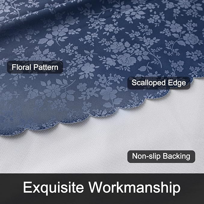 Smiry Round Table Cloth, Waterproof Heavy Duty Vinyl Tablecloths, Wipeable Washable Table Cover for Kitchen and Dining Room (Navy Blue, 70" Round)