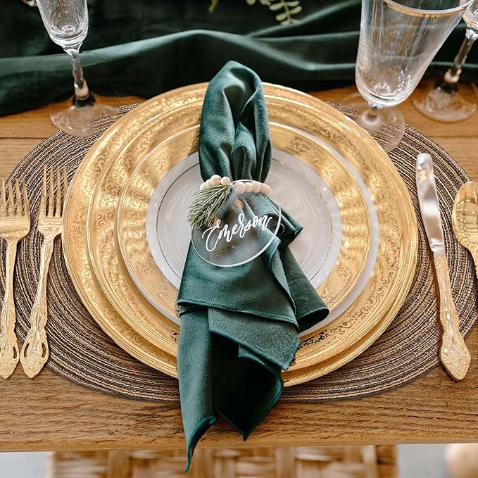 Noctiflorous Oval Braided Placemats Set of 4 Woven 12x18 Inch Non Slip Washable Heat Resistant Place Mats Round Tablemats for Dining Kitchen Party Daily Table Decor Dinner Mats (Brown, 4)