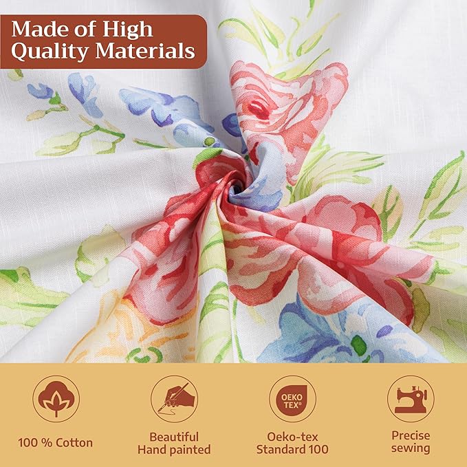 Maison d' Hermine Table Cloth Rectangle Table 100% Cotton 60 x 120 Inches Tablecloth Reusable Decorative for Dining Room Farmhouse Home Valentines Day Decorations Spring Summer - Vintage Floral