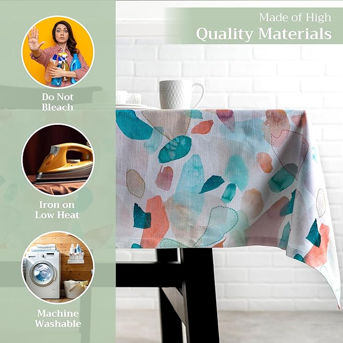 Maison d' Hermine Table Cloth Square Table 100% Cotton 54 x 54 Inches Tablecloth Reusable Decorative for Dining Room Farmhouse Home Valentines Day Decorations Spring Summer - Summer Picnic