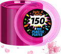 WELLIFE Neon Pink Party Plates 9 Inch -150 Count, Translucent Pink Plastic Disposable Dessert Plates for Fluorescent Neon Theme Party Cake Appetizers Valentine's Day Easter Baby Shower Mother's Day