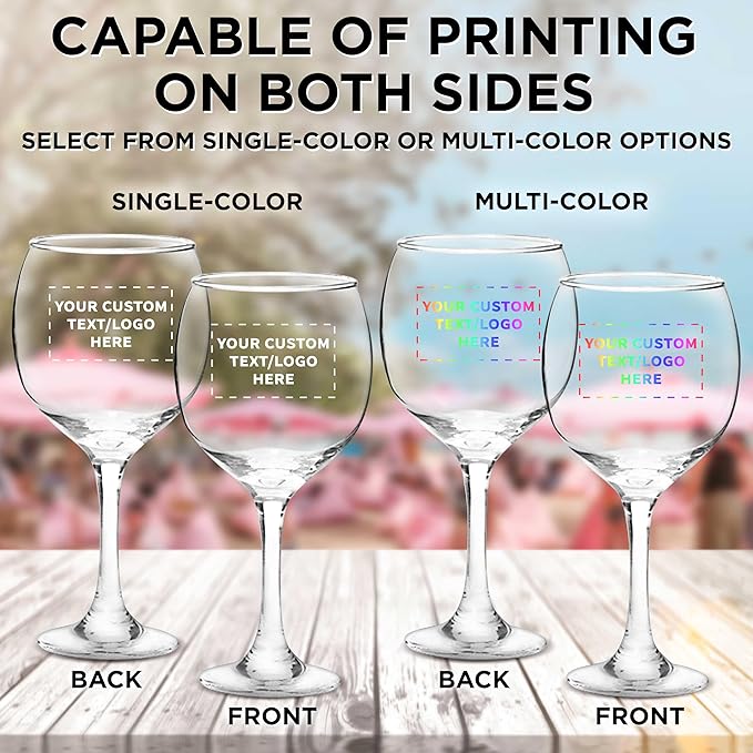 Custom Premiere Wedding Wine Glasses 20.5 oz Set of 96, Personalized Bulk Pack - Restaurant Glassware, Perfect for Red Wine or White Wine - Clear