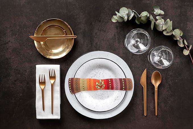 ACCENTHOME 100% Cotton Salsa Stripe Napkin Set of 6 18x18 inch Red/Rust Multicolour Dinner Napkins - Washable Soft Premium Hotel Quality Reusable Perfect Table Linen for Family Dinners Weddings