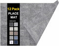 homing Faux Leather Heat Resistant Placemats 12 Packs, Waterproof Wipeable Dining PU Place Mats for Indoor & Outdoor, Easy to Clean, Smokey Grey