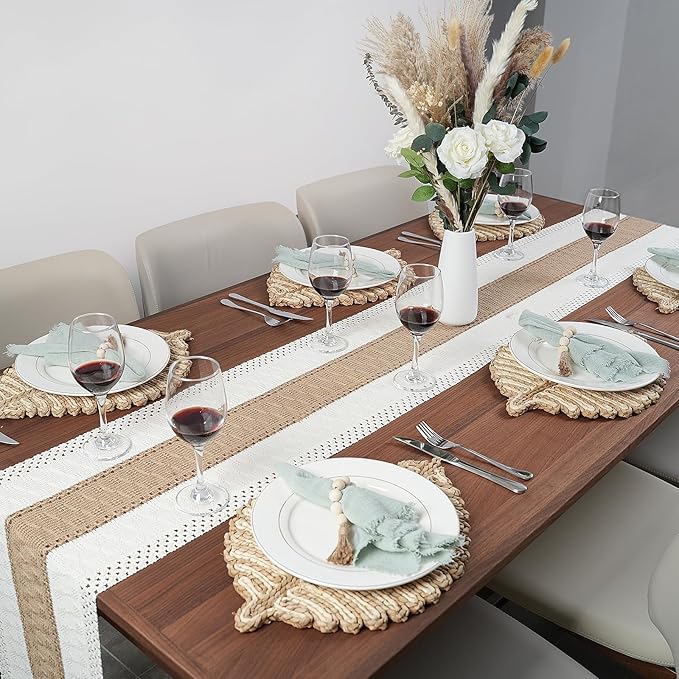 Placemats Set of 6,Natural Leaf-Shaped Charger Plates Handcrafted Fall Placemats for Dining Table Décor