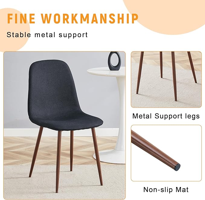 Round Dining Table Set for 4｜42"-54" Extendable Dining Room Table Set｜Wooden Kitchen Table with 4 Chairs｜Mid Century Modern Dinner Table Set with Cross Legs｜Easy Assembly｜Space Saving