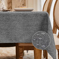 BALCONY & FALCON Small Square Tablecloth Washable Wrinkle Resistant and Water Proof Table Cloth Decorative Linen Tablecloths for Bedside End Table Bedroom Nightstand (Gray, 35x35)