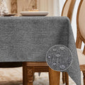 BALCONY & FALCON Square Tablecloth - Small Waterproof Table Cloth, Wrinkle Resistant Table Cover Linen Fabric Tablecloths for Dining Kitchen Wedding and Outdoor Decoration (Gray, 47"x47")