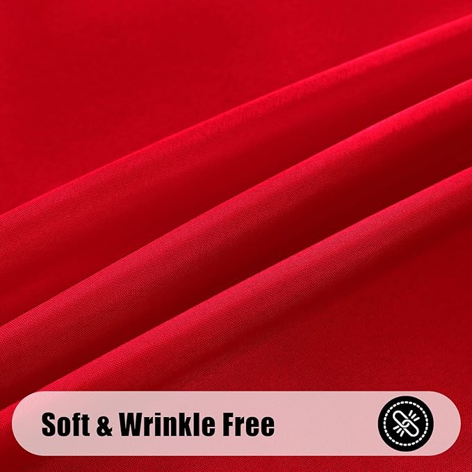 Smiry Rectangle Table Cloth, Waterproof Anti-Scratch Polyester Tablecloth, Decorative Washable Fabric Table Cover for Dining, Buffet, Parties and Outdoor, 60x120, Red