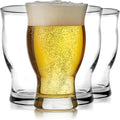 Libbey Craft Brews Nucleated Pint Beer Glasses, Dishwasher Safe Pint Glasses Set of 4 for Light Beers, Stouts, Laser Etching Nucleated Beer Glasses