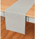 Solino Home Linen Table Runner 90 Inches Long - Athena, 100% Pure Linen Oyster Grey 14 x 90 Inch Table Runner for Dining, Spring, Easter